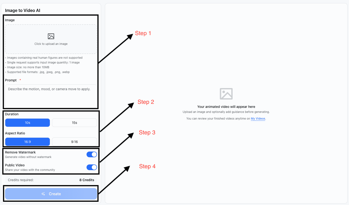 How to use the Frames to Video generator