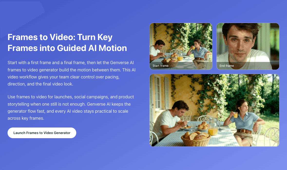 Frames to video workflow preview